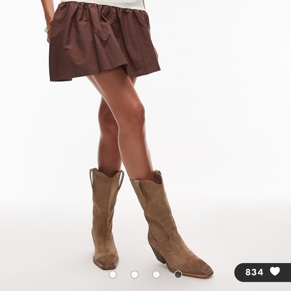 Bronx Ky-rie slouchy western Cowgirl boots in chestnut brown suede Size 10 - Picture 4 of 10